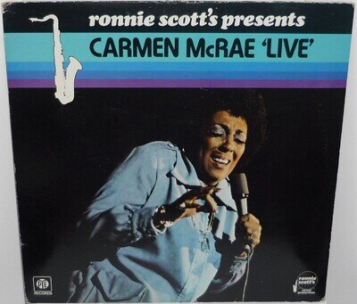 RONNIE SCOTT’S PRESENT, CARMEN McRAE ‘LIVE’, PYE RECORDS LP NSPL 18543, 1977