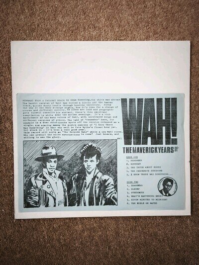 WAH THE MAVERICK YEARS 80-81 ALBUM VINYL RECORD LP