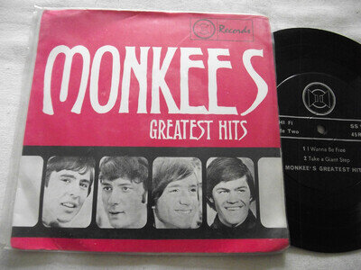 THE MONKEES ~ MONKEES GREATEST HITS ** 60's Singapore R 7" EP SS 1869