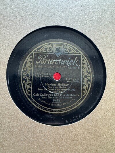 78Rpm Jazz, Cab Calloway & His Orchestra 'Harlem Holiday' US Brunswick!