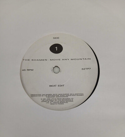 The Shamen 7" vinyl record. Move Any Mountain