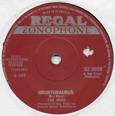 The Move - Brontosaurus / Lightning Never Strikes Twice - 7" Vinyl 45 - VG+