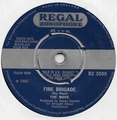 The Move - Fire Brigade / Walk Upon The Water - 7" Vinyl 45 - VG+/VG