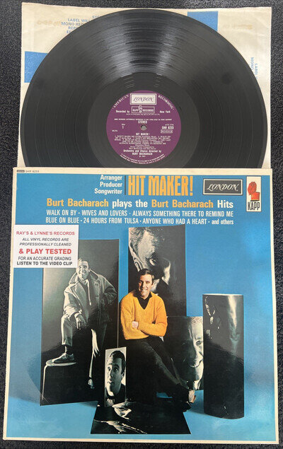 Burt Bacharach Hit Maker (Plays His Greatest Hits) Vinyl LP 1965 TESTED EX VIDEO