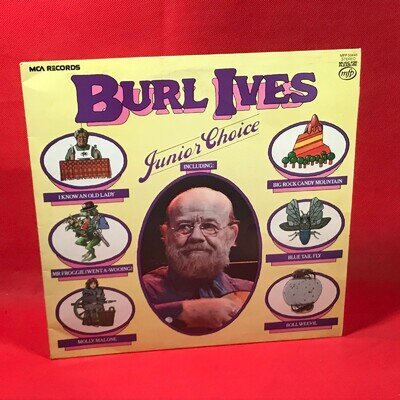 BURL IVES Junior Choice 1979 UK vinyl LP I Know An Old Lady Davy Crockett