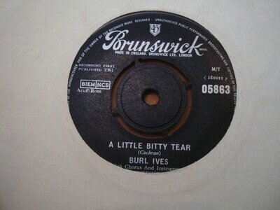 BURL IVES, A LITTLE BITTY TEAR, BRUNSWICK RECORDS 1961 MINT-