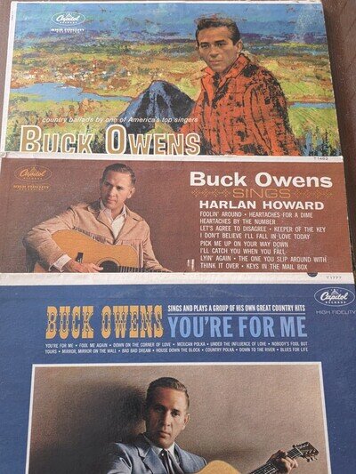 BUCK OWENS LOT OF FIRST 3 CAPITOL LPs - Sings Harlan Howard, s/t, You're For Me