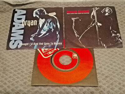 BRYAN ADAMS - 3 x 7" SINGLES - SOMEBODY, DIED AND GONE TO HEAVEN & CAN'T STOP