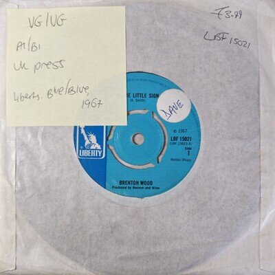 Brenton Wood Gimme Little Sign Vinyl Record VG/VG LBF 15021 1967