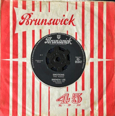 BRENDA LEE 'EMOTIONS' 7'' SINGLE BRUNSWICK RECORDS 45-05847 1961 EARLY UK PRESS