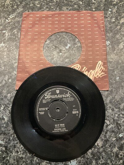 Vintage Brenda Lee 7inch Single Vinyl Record 1964 Tested Good Condition