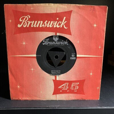 Brenda Lee Dynamite UK Brunswick Tri (part glued?) 7" 45 VG plays Excellent