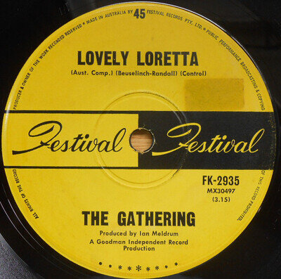 Gathering ORIG OZ 45 Lovely Loretta VG+ '69 Festival Brian Cadd Molly Meldrum