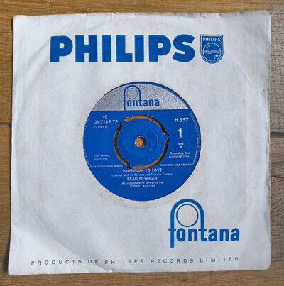 Brad Newman – Somebody To Love / This Time It's Love – Fontana H.357 – 1962 UK