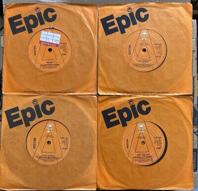 4 x Boston Promo 7" Feelin' Satisfied, Don't Look Back, Long Time, Peace Of Mind