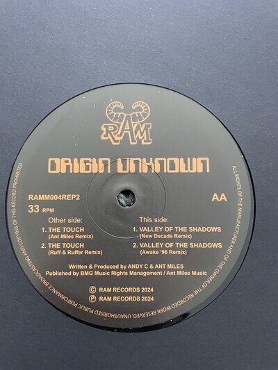 ORIGIN UNKNOWN Valley Of The Shadows The Touch BLACK 12" VINYL RAM Records NEW