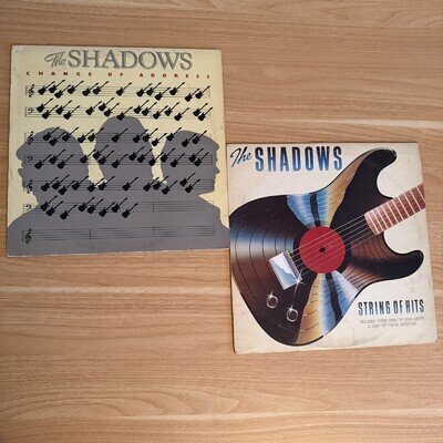 2 x The Shadows LP Vinyl Records - String Of Hits & Change Of Address