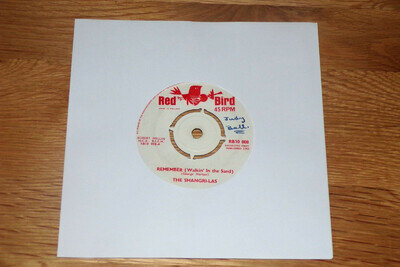 REMEMBER (WALKIN' IN THE SAND) - THE SHANGRI-LAS - UK RED BIRD LABEL - 1964.