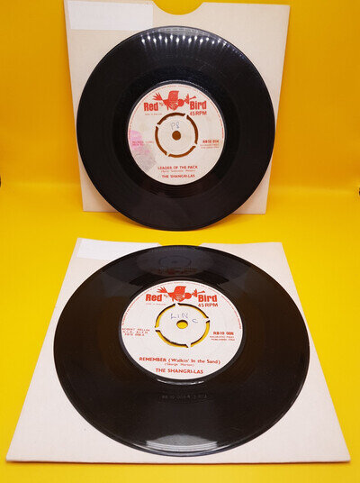 The Shangri-Las Leader Of The Pack & Remember 7" Vinyl Singles 1964 Red Bird