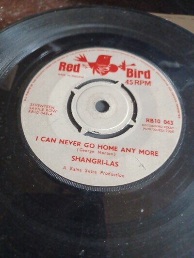 The Shangri-Las 'I Can Never Go Home Any More' Bull Dog 7" Vinyl Record