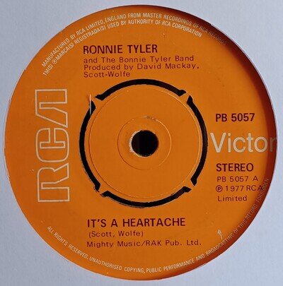 (15) Bonnie Tyler And The Bonnie Tyler Band – It's A Heartache 7"