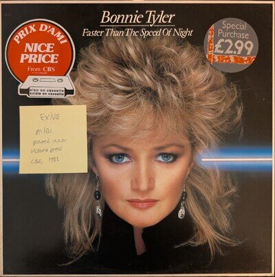 Bonnie Tyler Faster Than The Speed of Night Vinyl Record EX/VG CBS 25304 1983