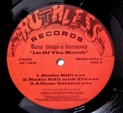 Bone Thugs-N-Harmony 1st of tha month 1995 Ruthless 12" gangsta Rap vinyl
