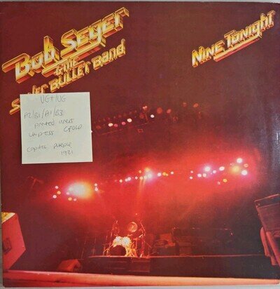 Bob Seger Nine Tonight Vinyl Record VG+/VG ESTSP23 1981