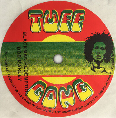 Bob Marley. Blackman Redemption record label vinyl sticker. Reggae. Tuff Gong