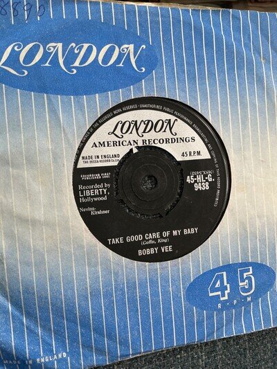 Bobby Vee. Take good care of my baby. 7" vinyl. 1961. London