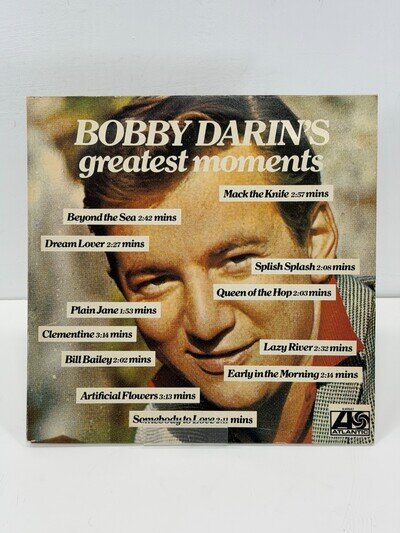 Bobby Darin's Greatest Moments 12" LP Vinyl 1974 Atlantic