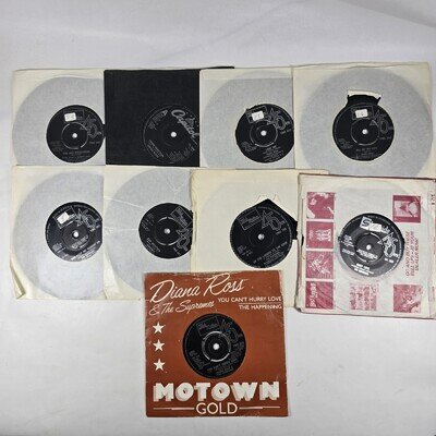 Diana Ross The Supremes Vinyl 7" Single Bundle Lot 9 Records Motown VG+