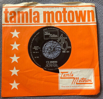 THE TEMPTATIONS - IT’S GROWING rare UK 1965 / NORTHERN SOUL MOTOWN / EX+ !!!