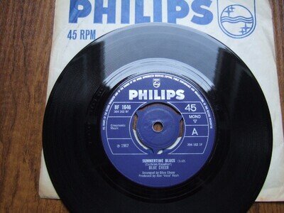 BLUE CHEER - SUMMERTIME BLUES - UK 7" PHILIPS BF 1646 / 1967 CO. SLEEVE EX