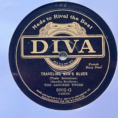 COUNTRY HARMONICA: SANDLIN BROTHERS ’TRAVELLING MAN’S BLUES’ DIVA 78 E+ COPY!