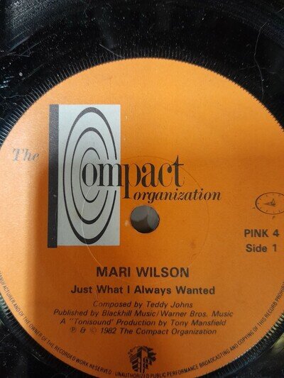 Mari Wilson - Just what I always wanted/Woe woe woe on The compact organization