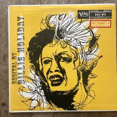 Billie Holiday Recital By Billie Holiday. US First Press 1956. Verve. Ex/Ex Cond