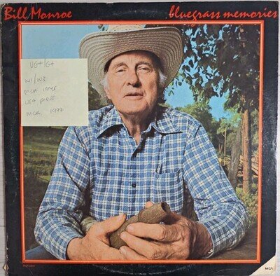 Bill Monroe Bluegrass Memories Vinyl Record VG+/G+ MCA2315 1977