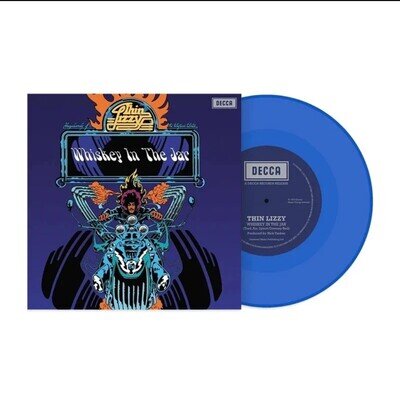 THIN LIZZY (PHIL LYNOTT) - WHISKEY IN THE JAR - 7" P/S SINGLE BLUE VINYL REISSUE