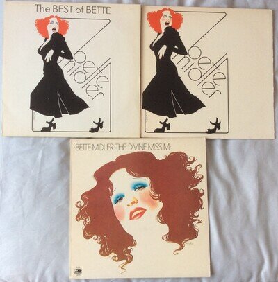 Bette Midler●3 x 1970s Vinyl LPs●Best Of-Divine Miss M-Bette Midler●Play Tested