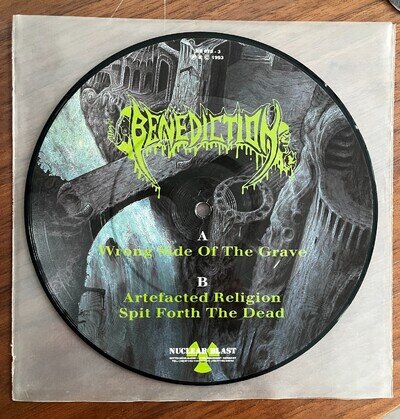 Benediction Wrong Side Of The Grave 7" Picture Disc NB073-3 VG+