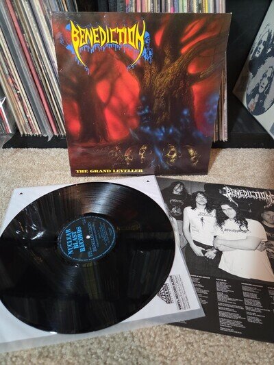 Benediction The Grand Leveller Lp Vinyl 1991 1st Press W/Insert EX/EX Wax