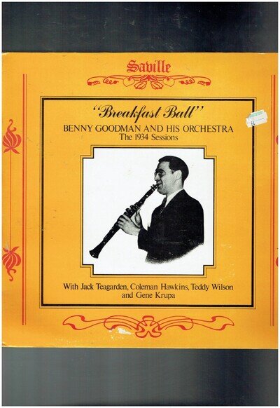 BENNY GOODMAN AND HIS ORCHESTRA BREAKFAST BALL THE 1934 SESSIONS VINYL ALBUM