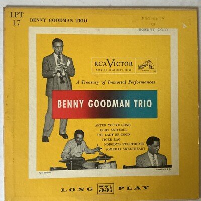 BENNY GOODMAN TRIO 10” RECORD 'A TREASURY OF IMMORTAL PERFORMANCES’ (RCA)