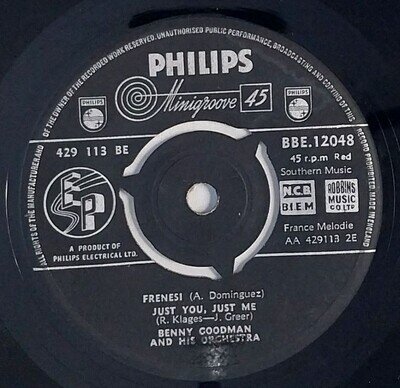 Benny Goodman & His Orchestra Self Titled 7" Single (1955) Philips BBE 12048