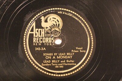 BLUES LEAD BELLY On A Monday ASCH 343-3 E