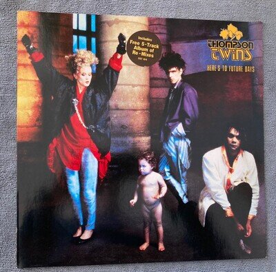 THOMPSON TWINS - HERE'S TO FUTURE DAYS + BONUS LP + MERCH SHEET Play Graded EX