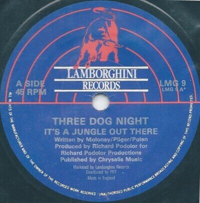 Three Dog Night - It's A Jungle Out There 7 Inch Vinyl Single (7 Inch Record)...