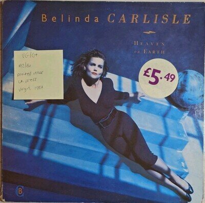 Belinda Carlisle Heaven On Earth Vinyl Record VG/G+ V2496 1987