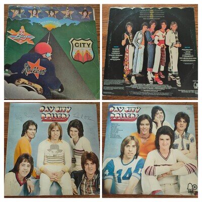 2 X Bay City Rollers Albums Vinyl Record Once Open A Star & Rollin Glam Rock 70s